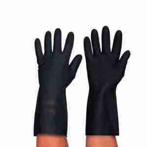 GUANTE LATEX FLOCADO NEGRO HD-27 320MM T-10