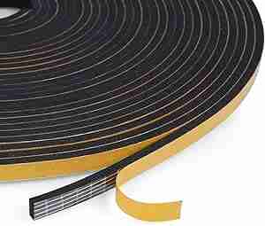 BURLETE PROTECTOR ESPUMA ADHE.15X5MM 10M NEGRO 1 ROLLO B82600N